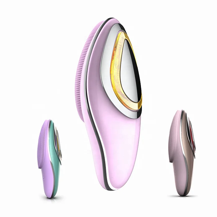 sonic vibration facial cleansing brush hot compress EMS facial device