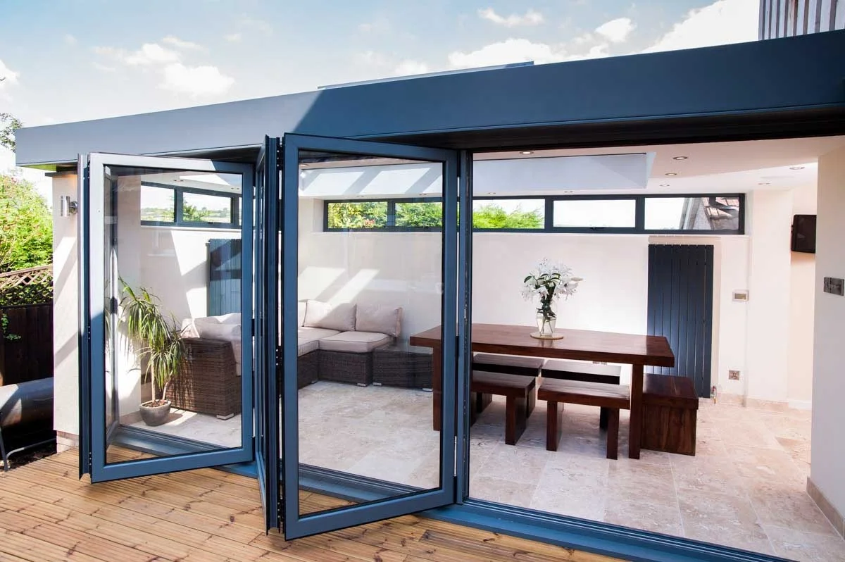 Hurricane Proof Aluminum Exterior Door Balcony Patio Low E Glass Aluminum Bifold Folding Door Accordion Doors Design