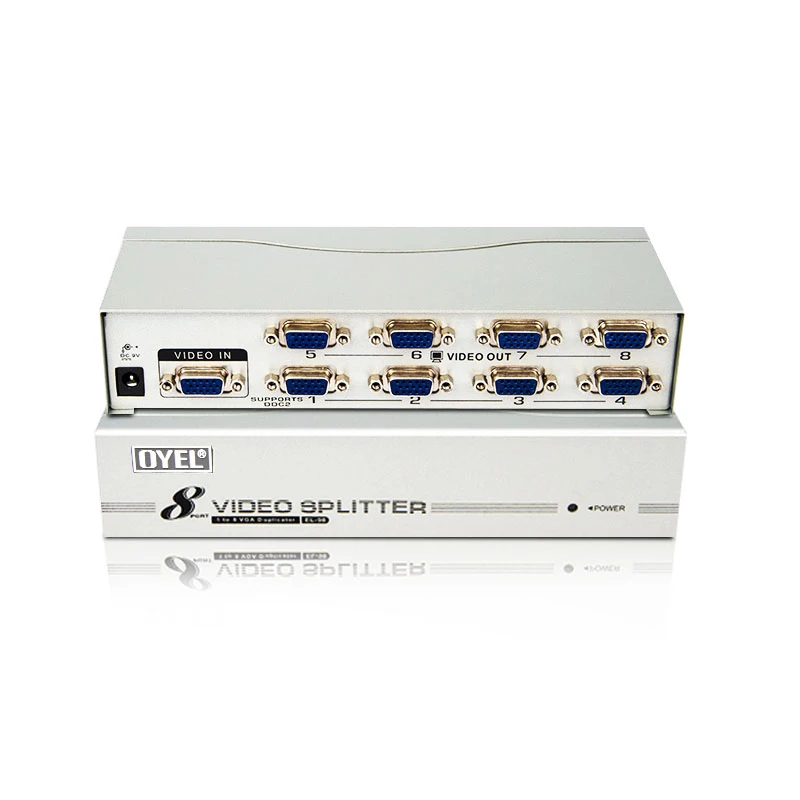 250MHz 1 in 8 Out VGA  Splitter  factory price 8 port vga splitter