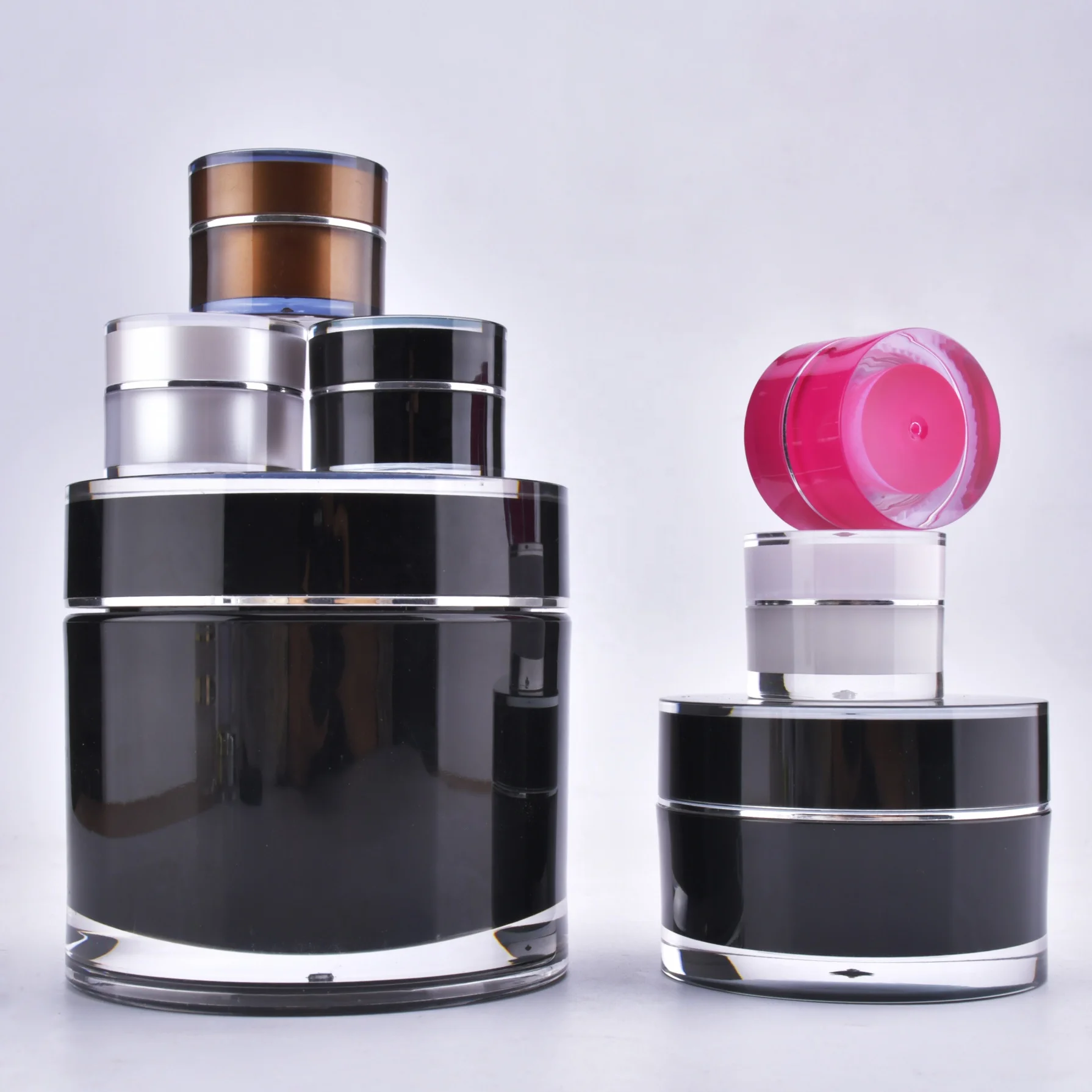 UU package black  cream jars cosmetic skincare containers 50g 30g custom lip balm jar