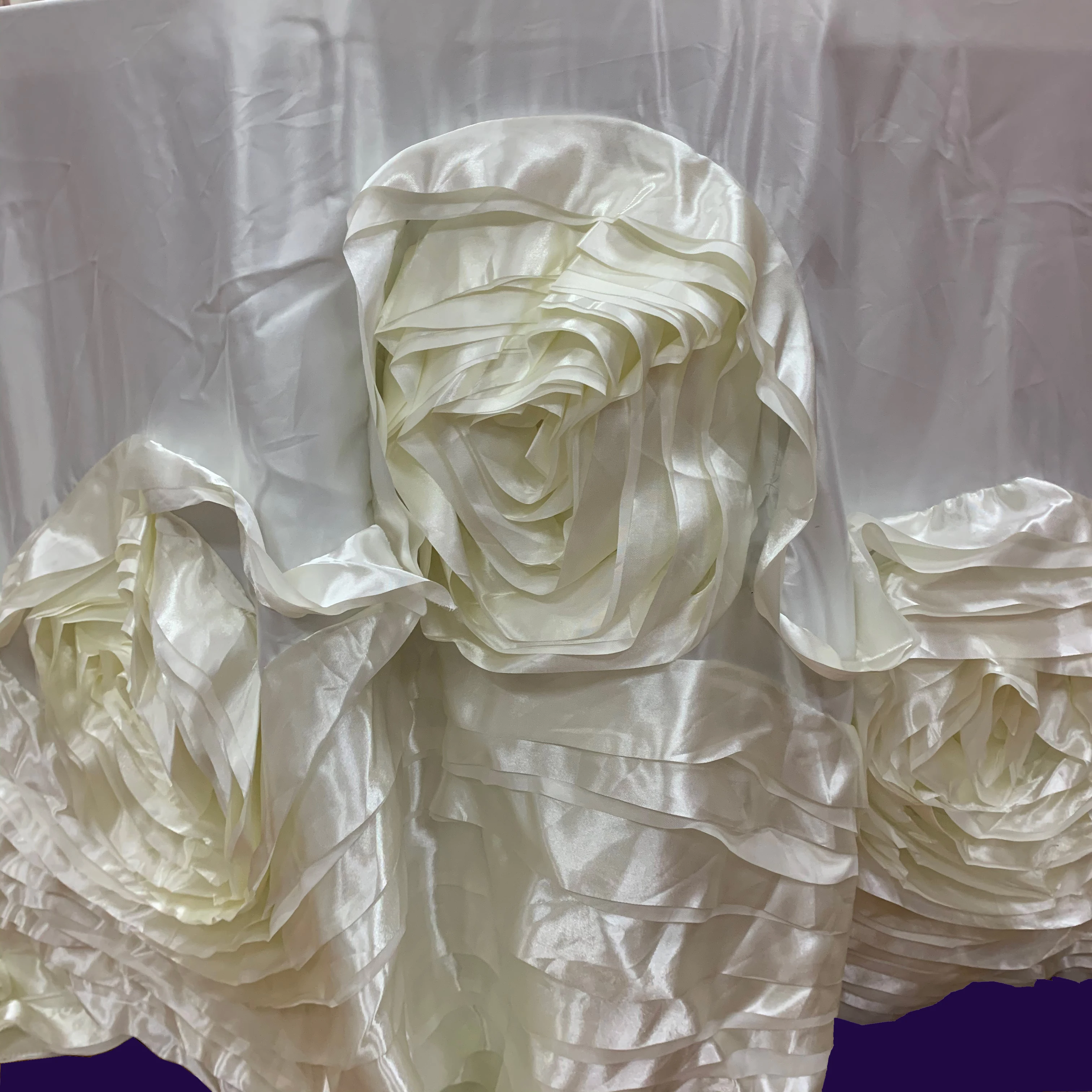 Luxury Round Table Decoration Banquet Wedding Embroidered Rosette Flower Tablecloth Table Cover