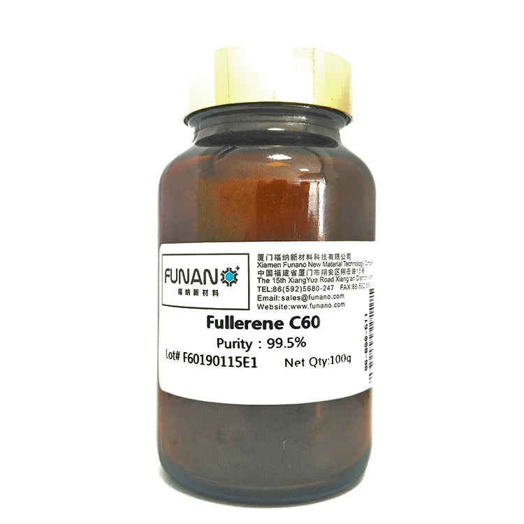 Manufacturer Funano Chemical Intermediates Additives Carbon Powder Cosmetic Raw Material 99.5% CAS 99685-96-8  Fullerene C60