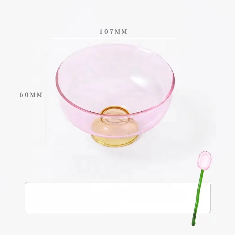 High Quality Glass Bowls Custom Colored Bowl Set for Ice Cream Fruit Sala