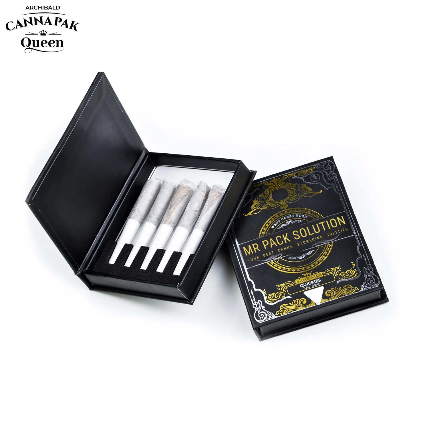 Odor Diffusion Prevention Wholesale Paper Box Luxury Rigid Case Supplier Kraft Corrugated Boxes 5 Packs Display Box For Pre Roll