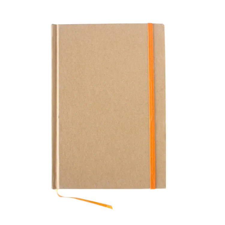  Kraft hardcover notebook book custom kraft paper adhesive binding elastic