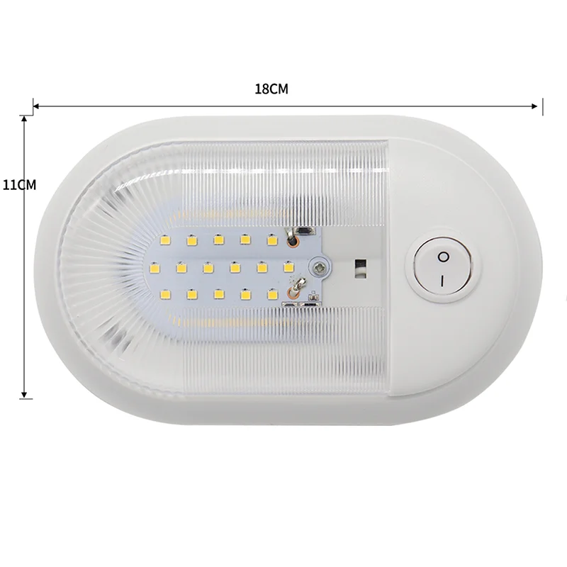 RV Marine caravan accessories  12V  24V Interior Ceiling Double Dome LED Lights 3W 280  with Switch white Boat