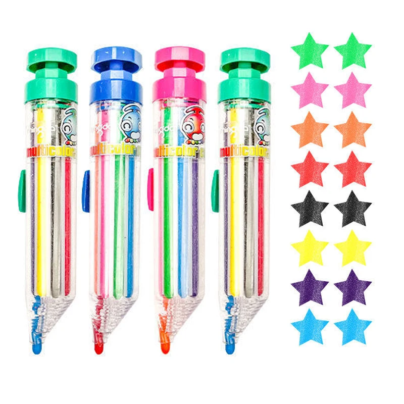 Popular 8 In 1 Multicolor Crayons Replaceable Oil Pastel Colored Pencil Kids Graffiti Painting Tools