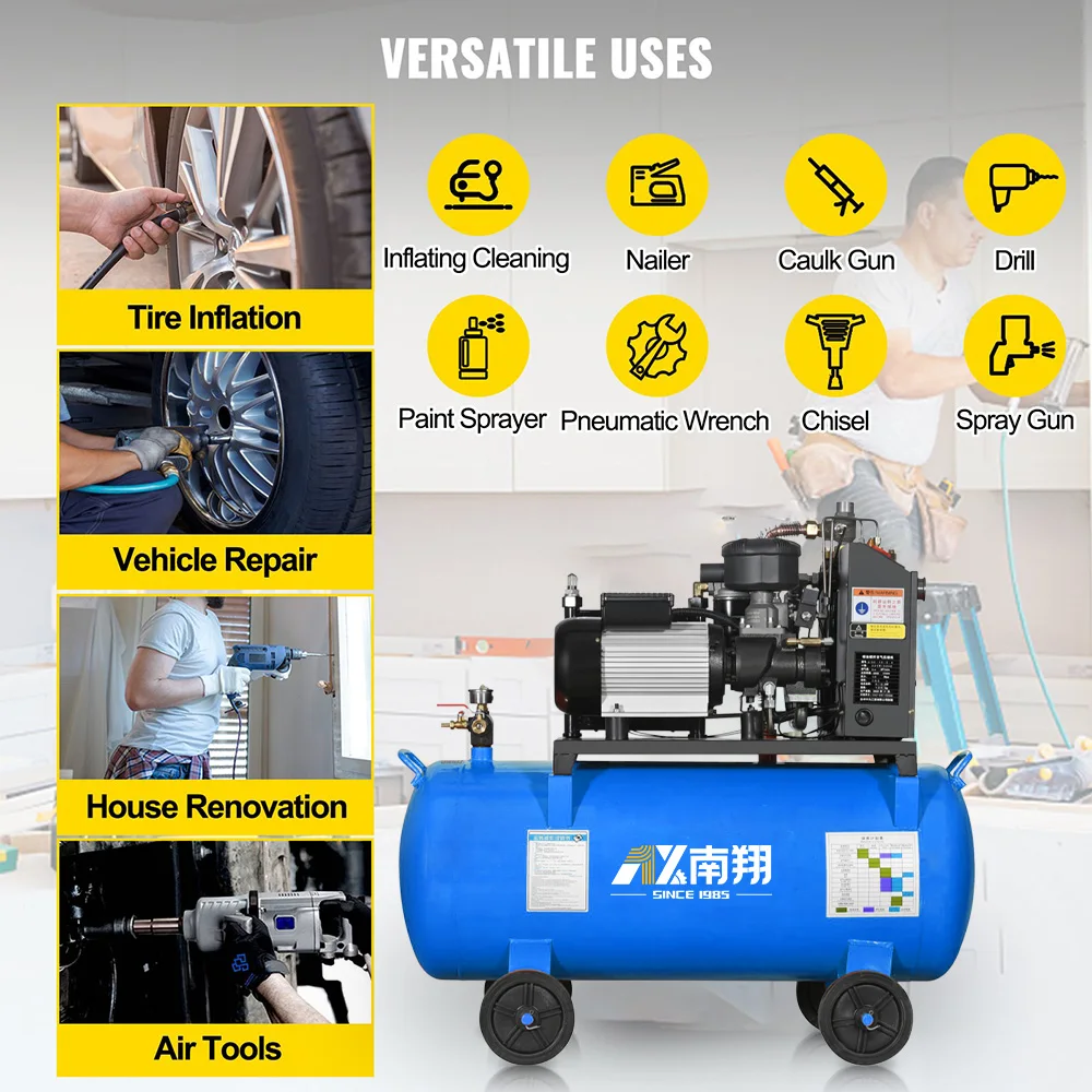 High Quantity electric air compressor 3kw 14cfm screw Type Portable Air compressor With tank