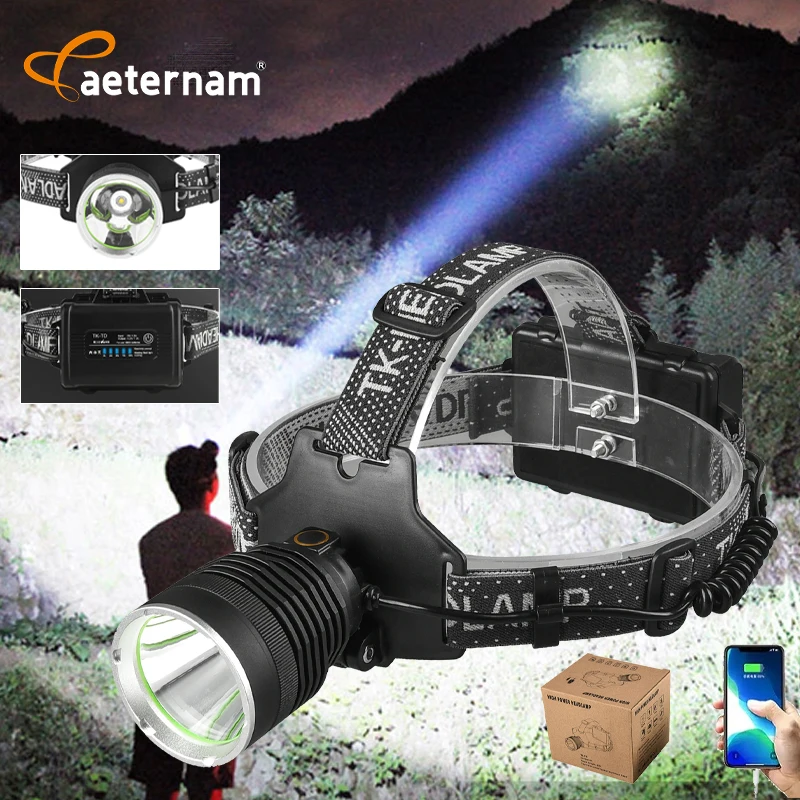 Aeternam SST40 II light bead rotary Mobile Power Bank fixed focus Waterproof Rechargeable led flashlight working headlamp