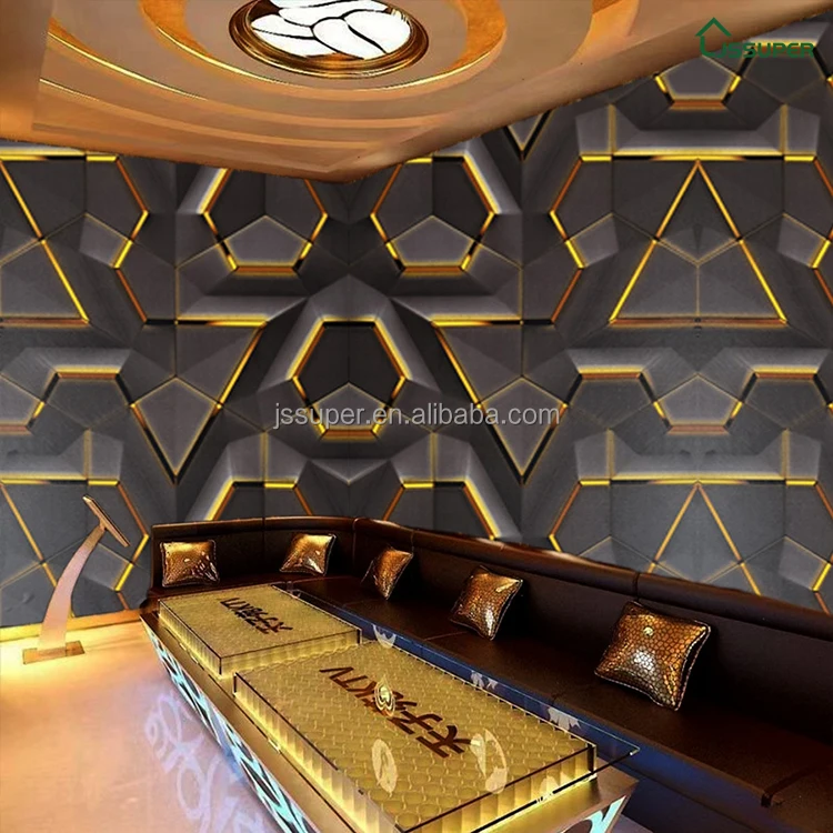 Modern PVC Three Dimensional Geometry Creative Self Adhesive Wallpaper KTV Restaurant Bedroom Background