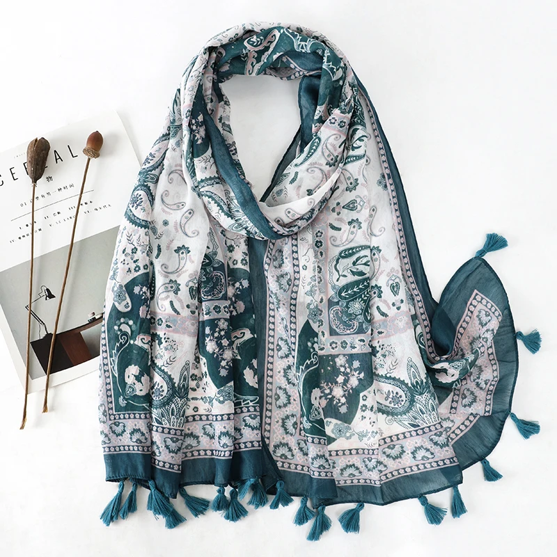 Horse Factory China Cotton and linen scarf  Girls Soft Heft Bali 90*180cm yarn shawl Windproof Luxury