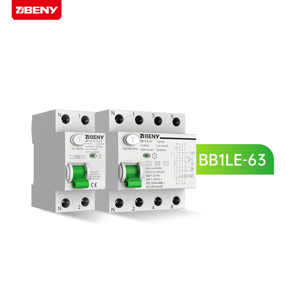 BENY China RCCB 10KA Residual Circuit Device RCD Electronic 30mA 100mA 300mA RCCB4 P 63A With 5 Years Warranty
