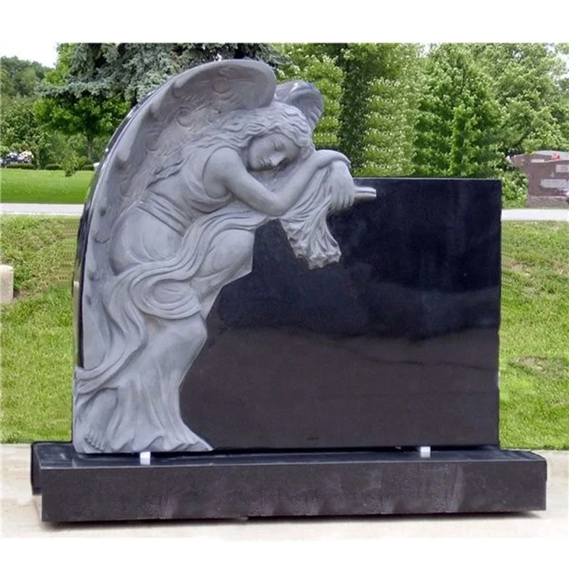 Customized Beautiful Luxury Marble Granite Monument Headstones Tombstone With Angel For Sale