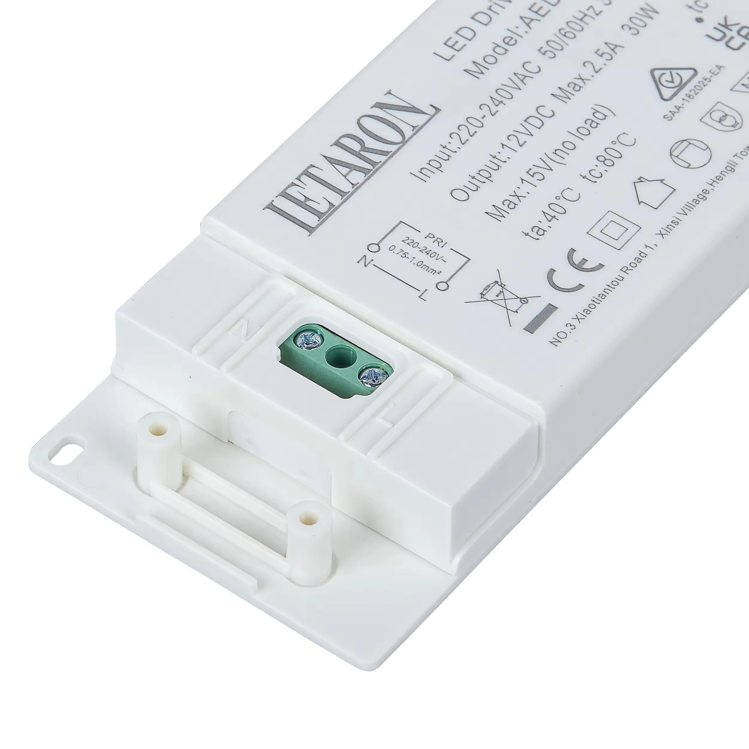 Светодиодный драйвер 12 В IP44 ультра тонкий 30 Вт DC источник питания 2 5 А 220-240 AC 50-60 Гц PF> 0 9 супер светодиодный