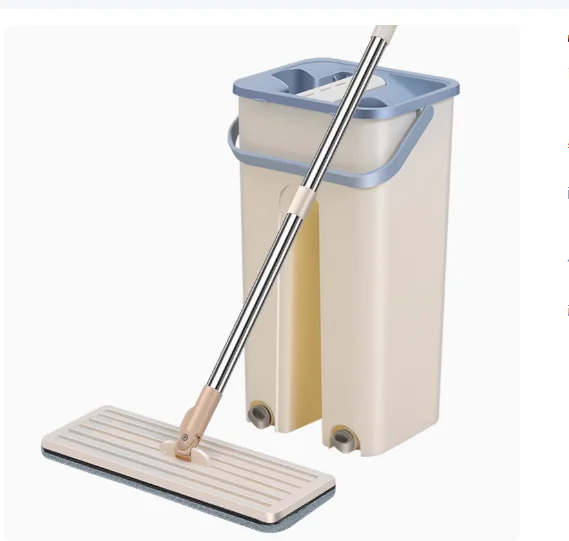Mini Household Cleaning Items Wet Dry Squeeze Mop with Steel Pole Plastic Head Indoor Floor Cleaning essentials Refill Packaging