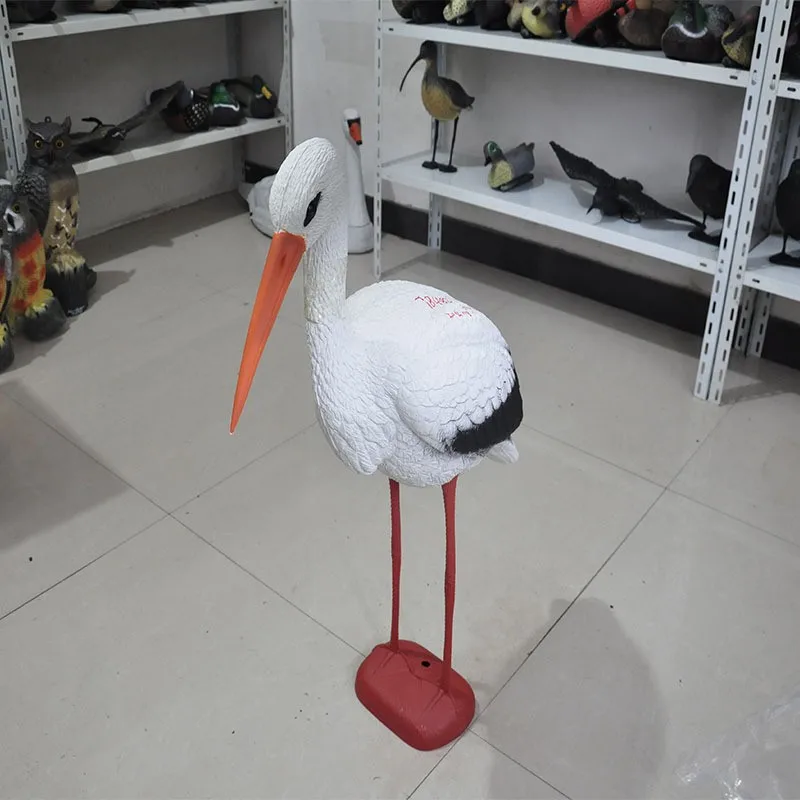 High quality Cheap Standing Plastic White Crane Decoy for Garden Decoration