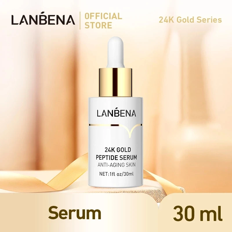 LANNENA 24k Золотая Пептидная сыворотка антивозрастной яркий крем для лица Питательный Увлажняющий минимизирующий тонкие линии уход за кожей 30