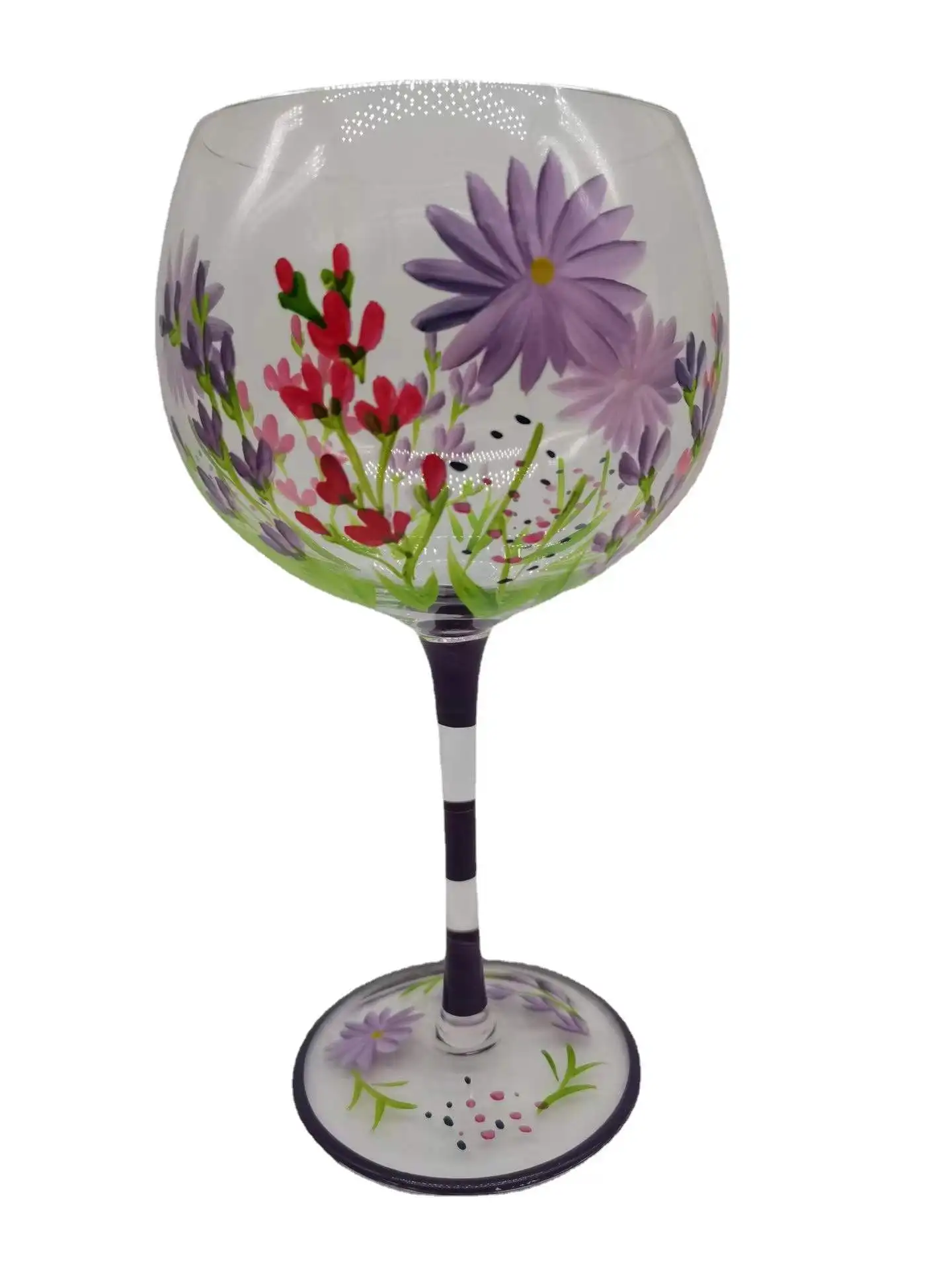 2022 Creative Hand-painted Flower Crystal Glass Wine Glass Wine Goblet Manufacturer Wholesale