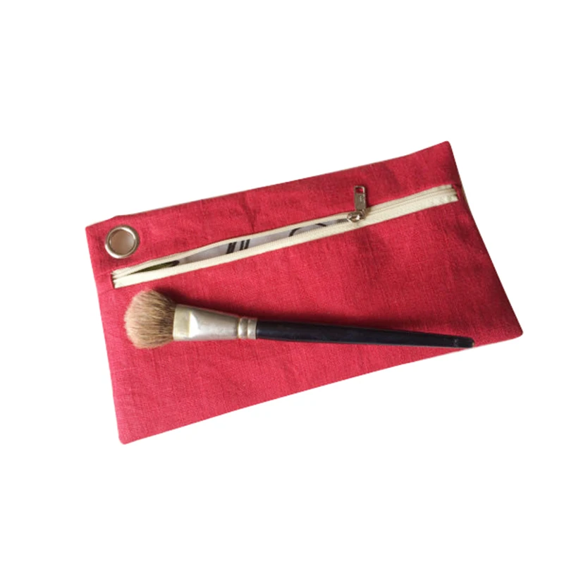 Фабричное производство, вязаные кисти для макияжа, косметика, сумка-клатч из хлопка и льна на молнии