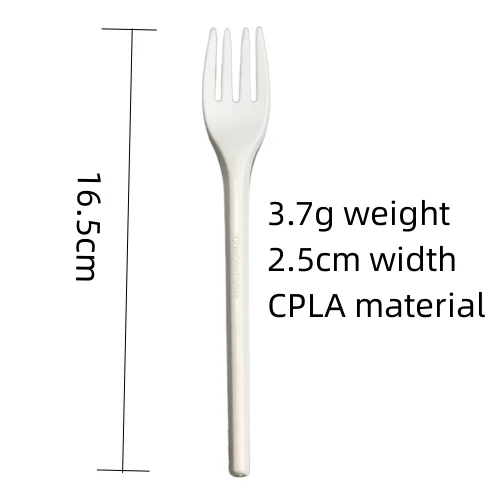 6.5 inch CPLA Compostable Forks Knife Spoon Set Disposable 180 Days Biodegradable Cutlery