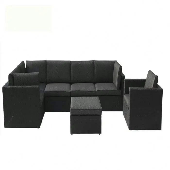 Good quality black and white corner sofa set
