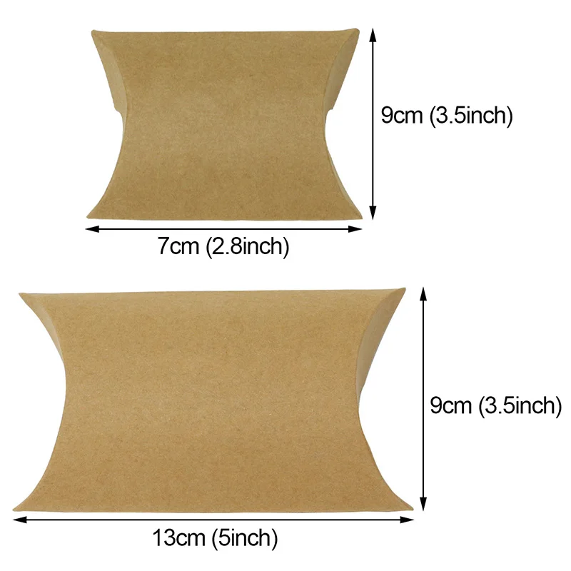 
Vlovelife Pillow Shaped Wedding Candy Boxes with Tags Kraft Paper Pillow Gift Box For Wedding Birthday Party Favor Box 