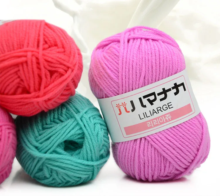 RongMeiXuan 4PLY 25 г молочная хлопчатобумажная пряжа 4Ply 100% акриловая Детская Пряжа для ручного вязания