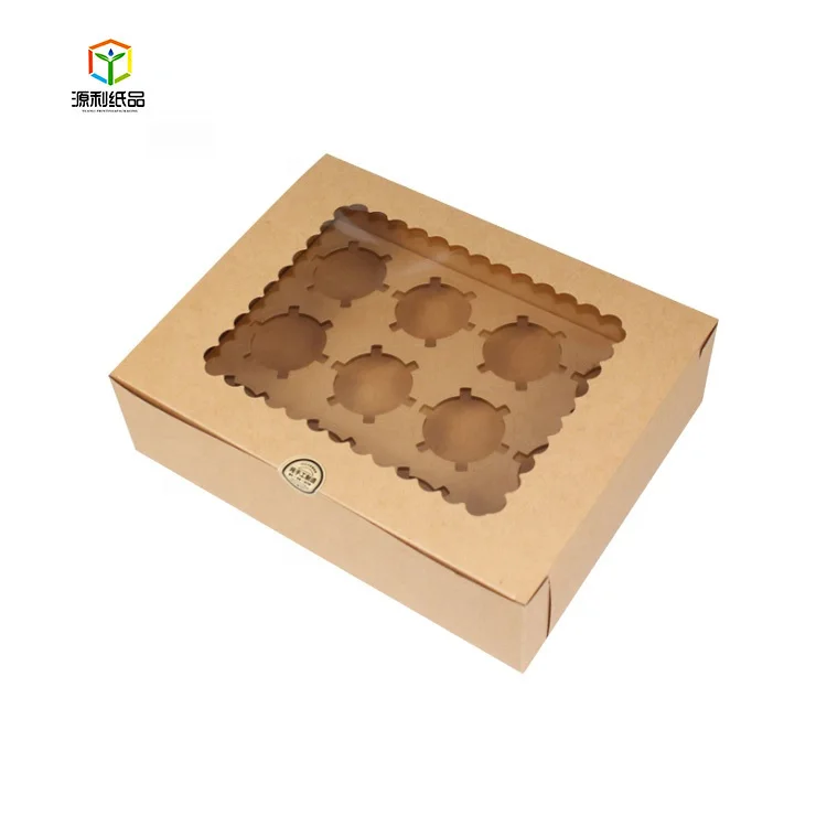 
Custom Printed Cardboard Paper Packing Egg Tarts Pie Cake Food Box With Window 