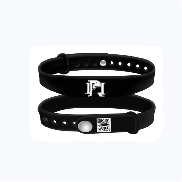 QR Code Printed Low Frequency 125KHZ Read Only Rfid Em4200 Bracelet Silicone Waterproof