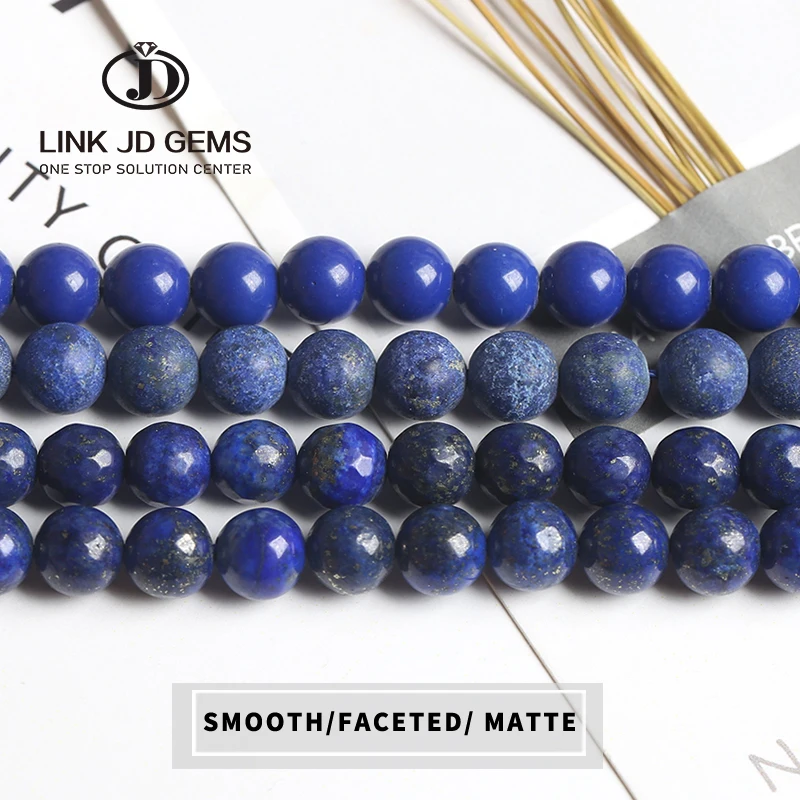 2/3/4/6/8/10/12mm 1/3/5/7A Quality Afghanistan Faceted Frost Matte Natural Lapis Lazuli Round Loose Lazurite Bead for Jewelry