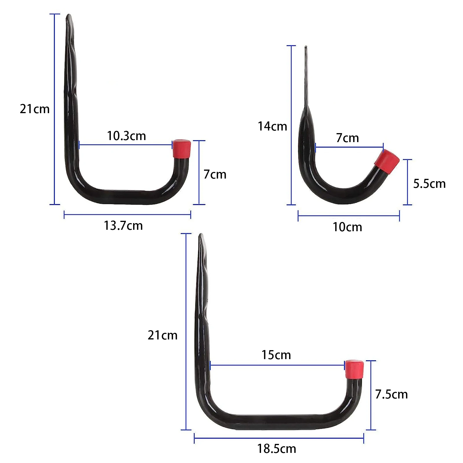 Black Spray Red Rubber Jacket Utility Organizer Heavy Duty Storage Wall Hangers Ladder Hooks For Garage Three Sizes