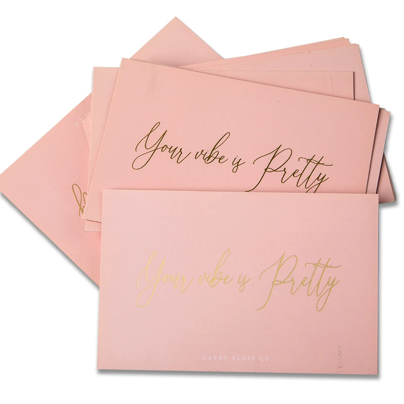 Custom Logo Blush Pink Ecommerce Business Parcel Insert Shopping Thank You for Your Order Purchase Card