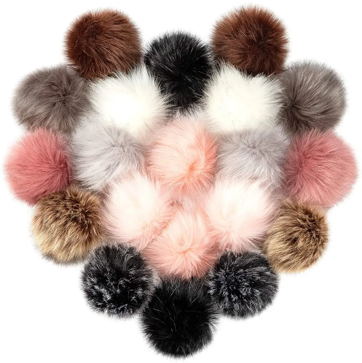 Winter Hat Use Multi-color Faux Fox Fur Pom Poms