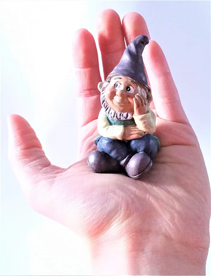 Polyresin/resin Garden Dwarf Miniature Fairy Gnome Set Tiny Sleeping Sitting Little Man Bird on Hat