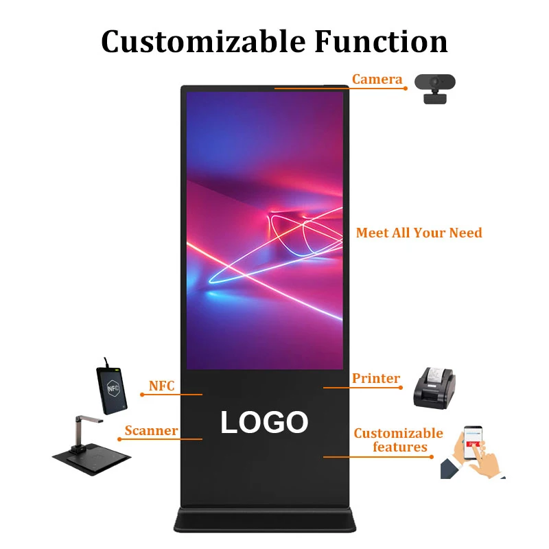 Напольные цифровые вывески и окно дисплея Android система HD LCD экран 43 дюймов крытое рекламное игровое оборудование