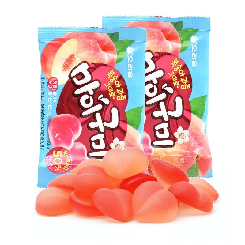 Korea Imported Fruit Juice Gummy Jelly Candy Grape flavor/Peach flavor 66g