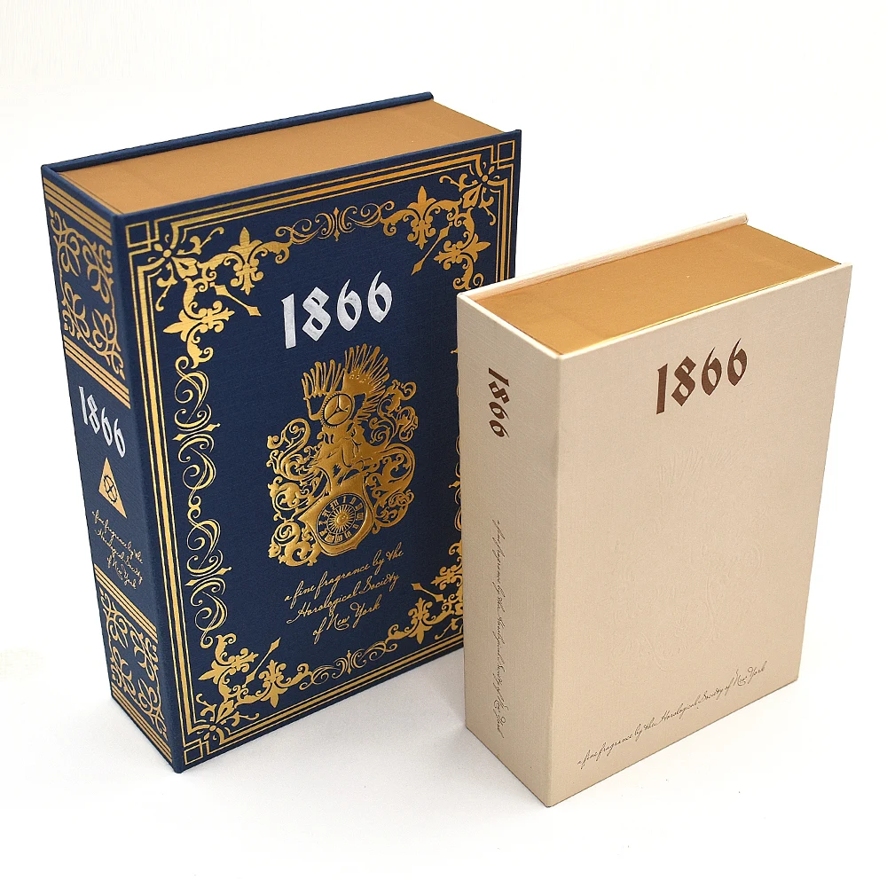 Vintage luxury perfume customized logo book box empty bottle 50ML 100ML empty perfume box packaging