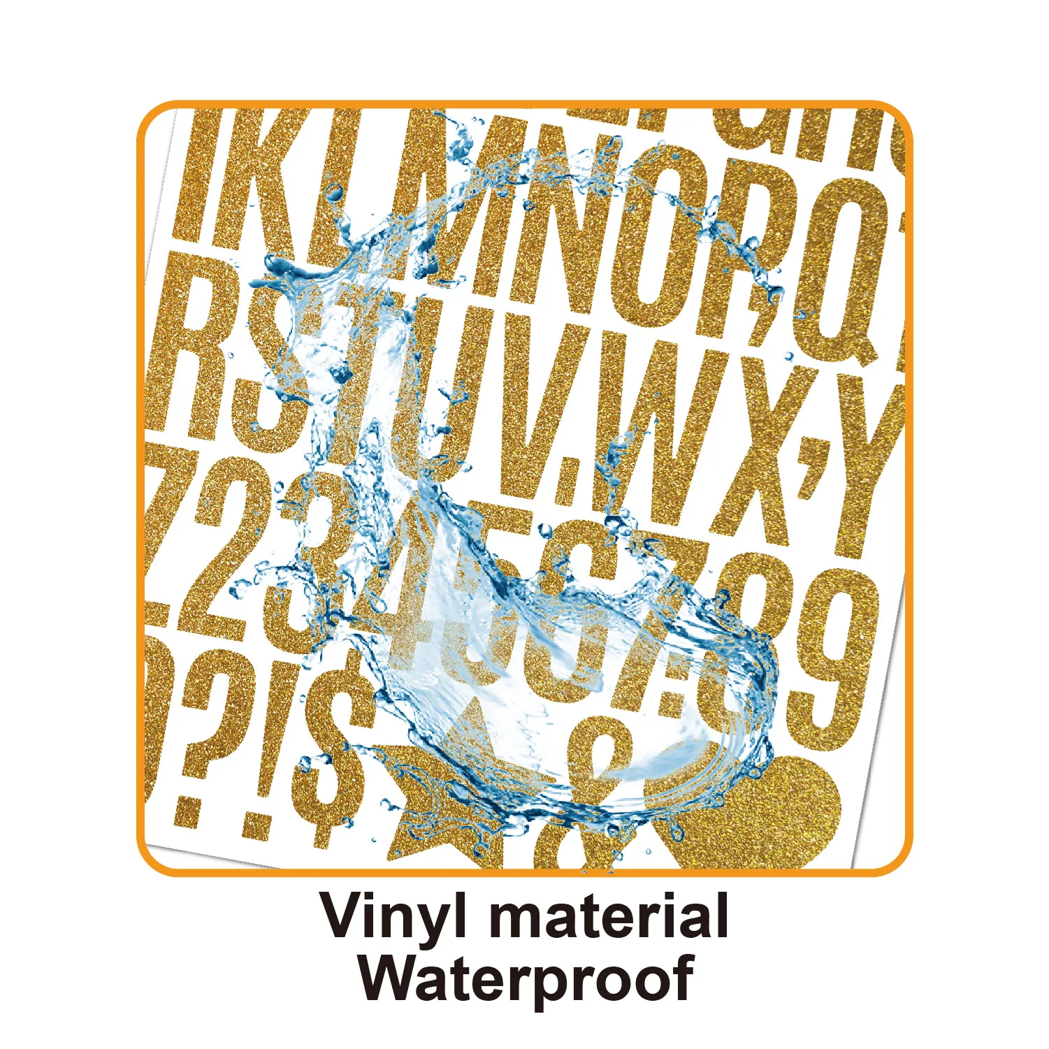 2-дюймовые самоклеящиеся наклейки с золотыми буквами