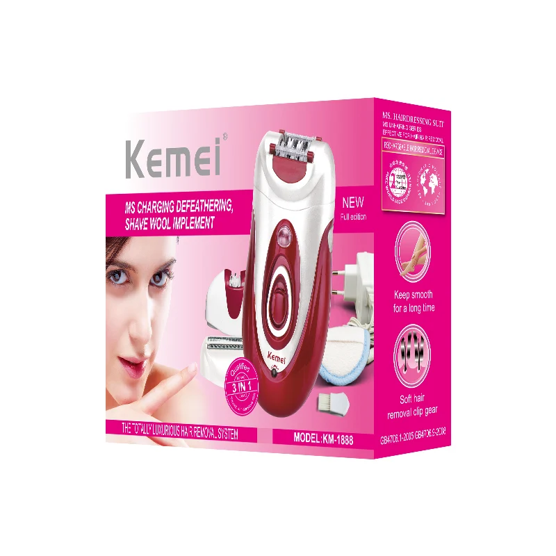 Kemei KM-1888 перезаряжаемый эпилятор для женщин женский лица удаления волос Эпилятор зон