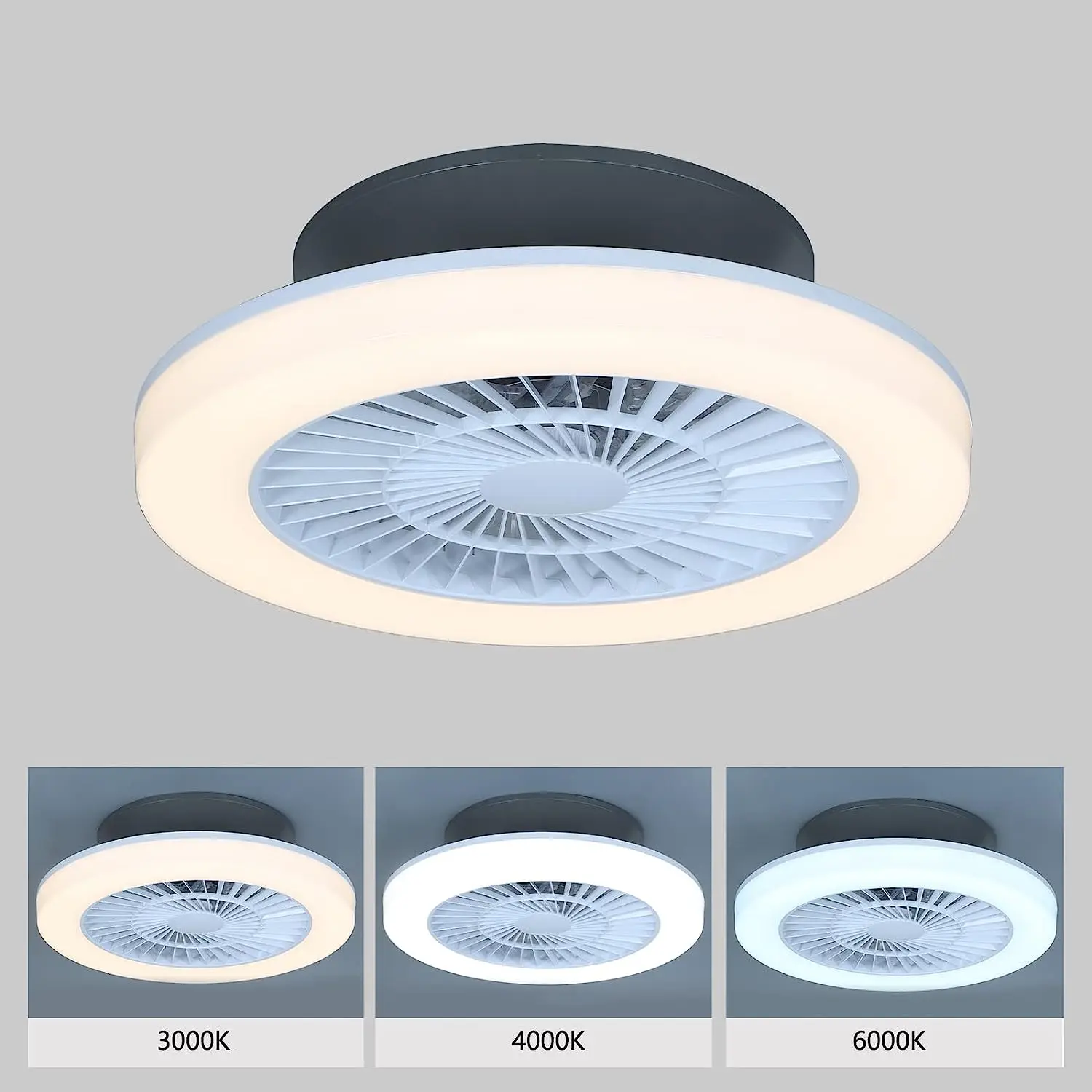 Silent Ceiling fan with light 65W remote control 3 colors 3 gears adjustable wind and dimmable Silent ceiling fan with light