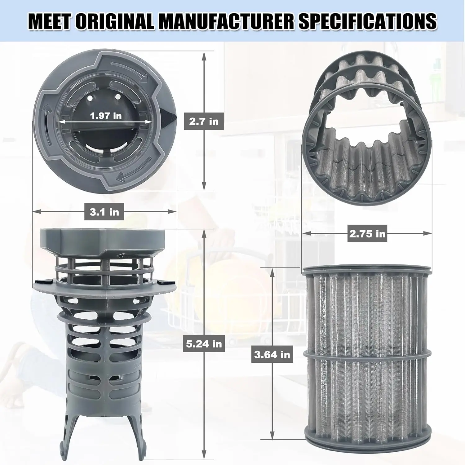 645038 Dishwasher Drain Mesh Filter 00645038 Circulation Pump Micro Filter for Bo-sch Dishwasher Filter Basket Replaces 00651097