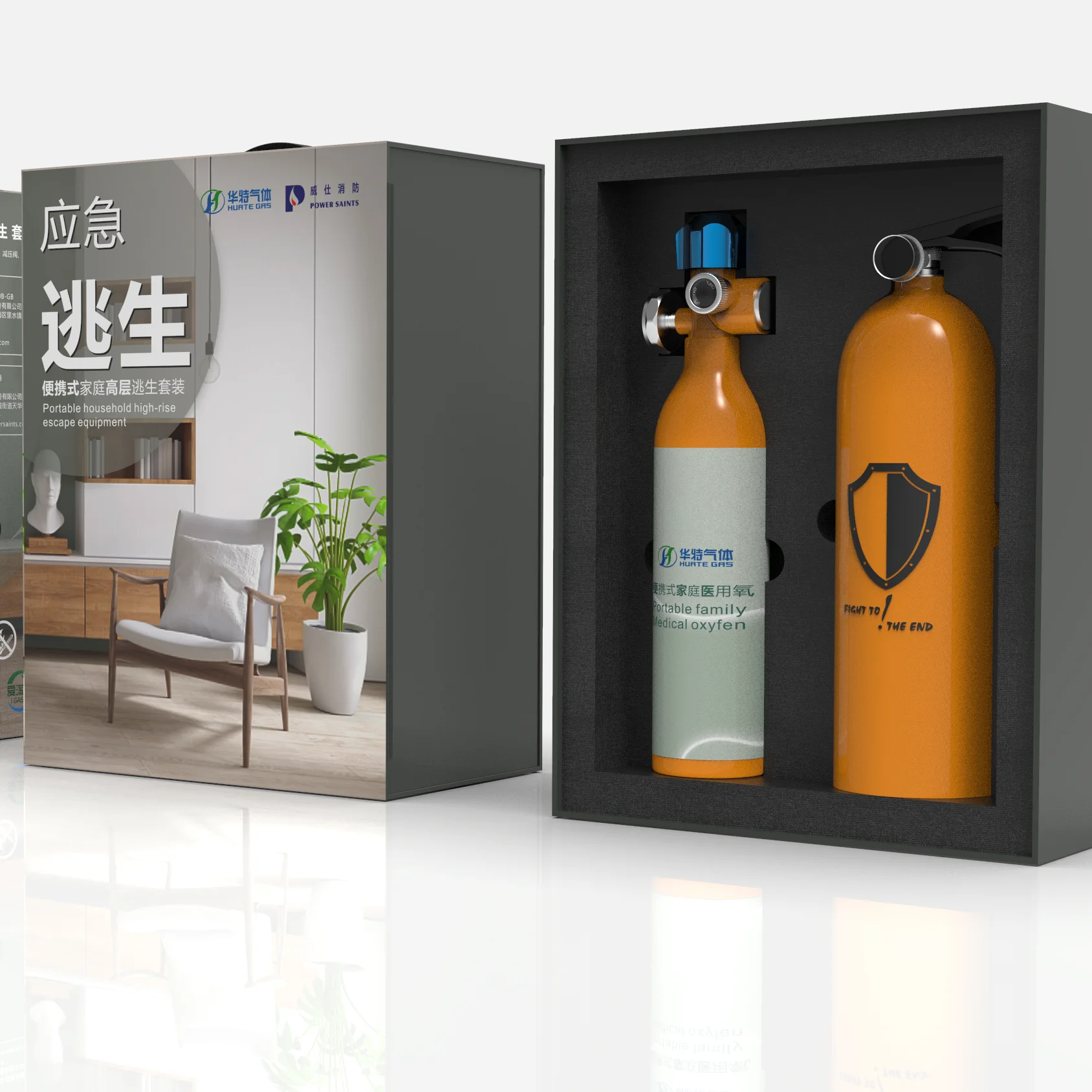 High-rise Fire Escape-suit For Oxygen Machine and Fire Extinguisher