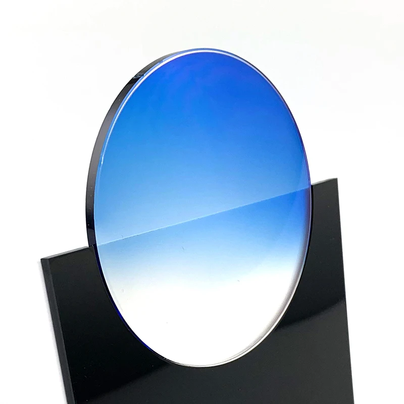 Hot selling MR-8 1.60 60% gradient blue color sunglasses lenses eyeglasses lenses