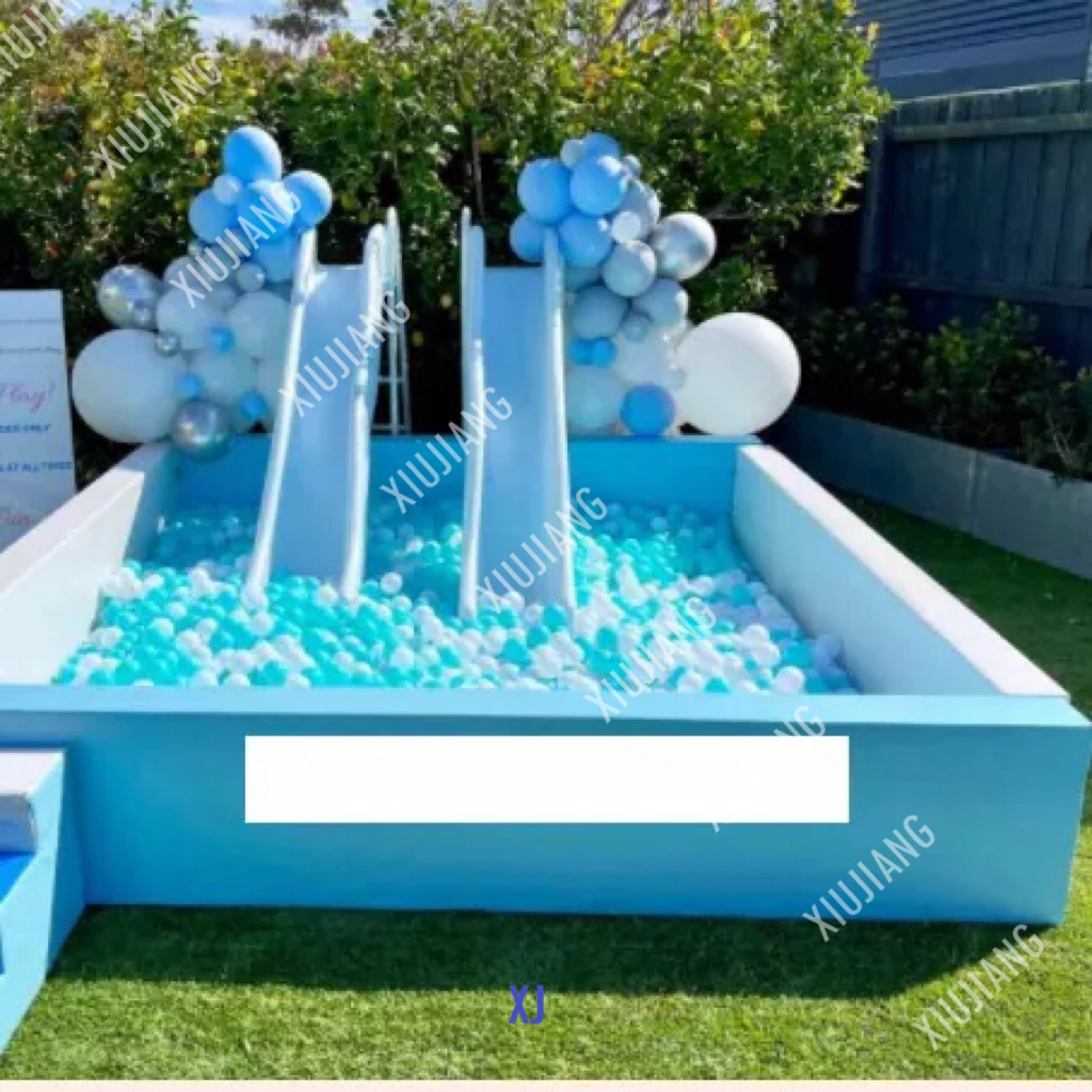 Ball pit and double slide soft play ball pit double slide for ball pit