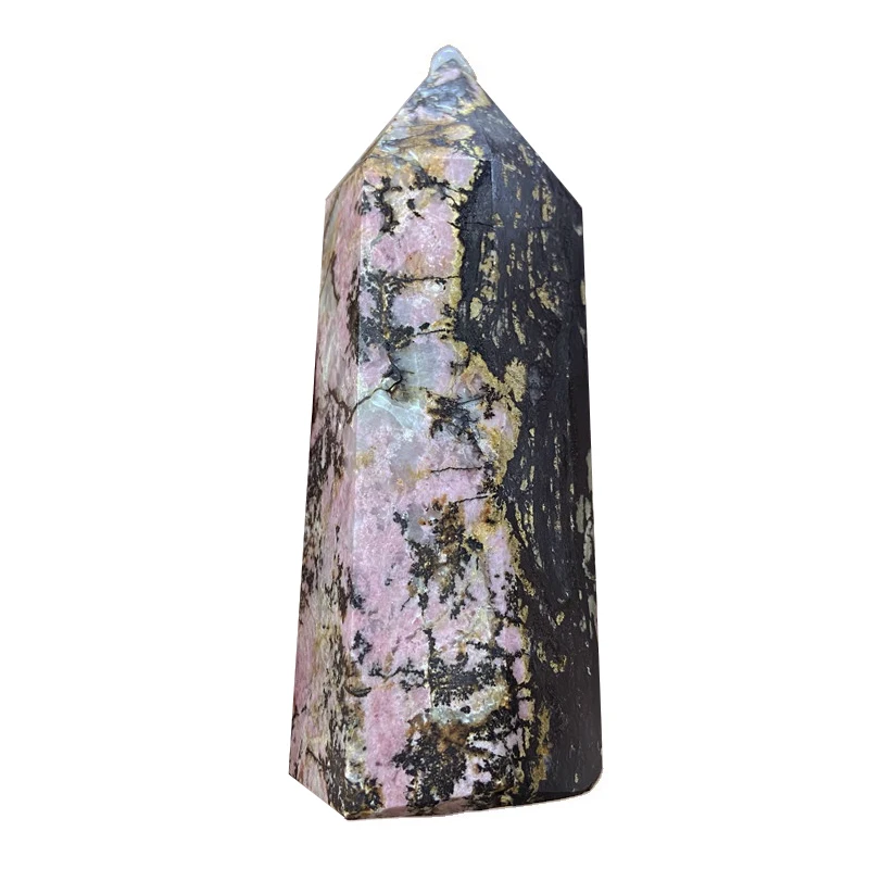 
Factory Price Natural Healing Crystal Wand Quartz Tower Rhodonite Point For Decoration 