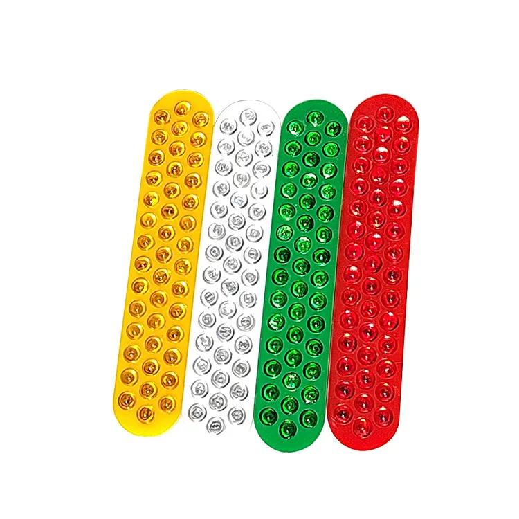 2024 Hot Selling Roadside Reflector with Red Yellow White Lens Reflective Vinyl Sheeting 43 Glass Bead Road Stud
