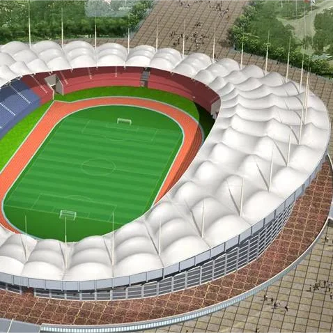 Tensile Shade Tent Stadium PVDF Fabric Roof Architectural Membrane Structure