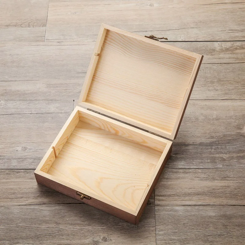 Pan wedding memory box handmade engrave logo photo Album souvenir gift packaging box wooden Keepsake Box