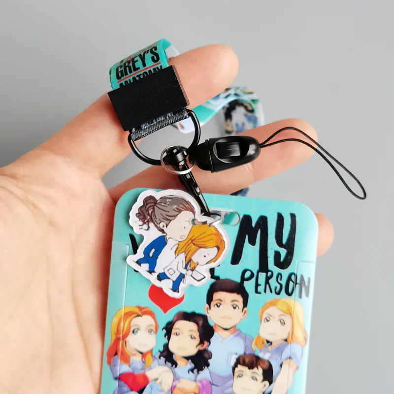 Doctor Cartoon Lanyard Key Chain Id Card Badge Holder Acrylic Charm Pendant Card Holder Cartoon Card Holder