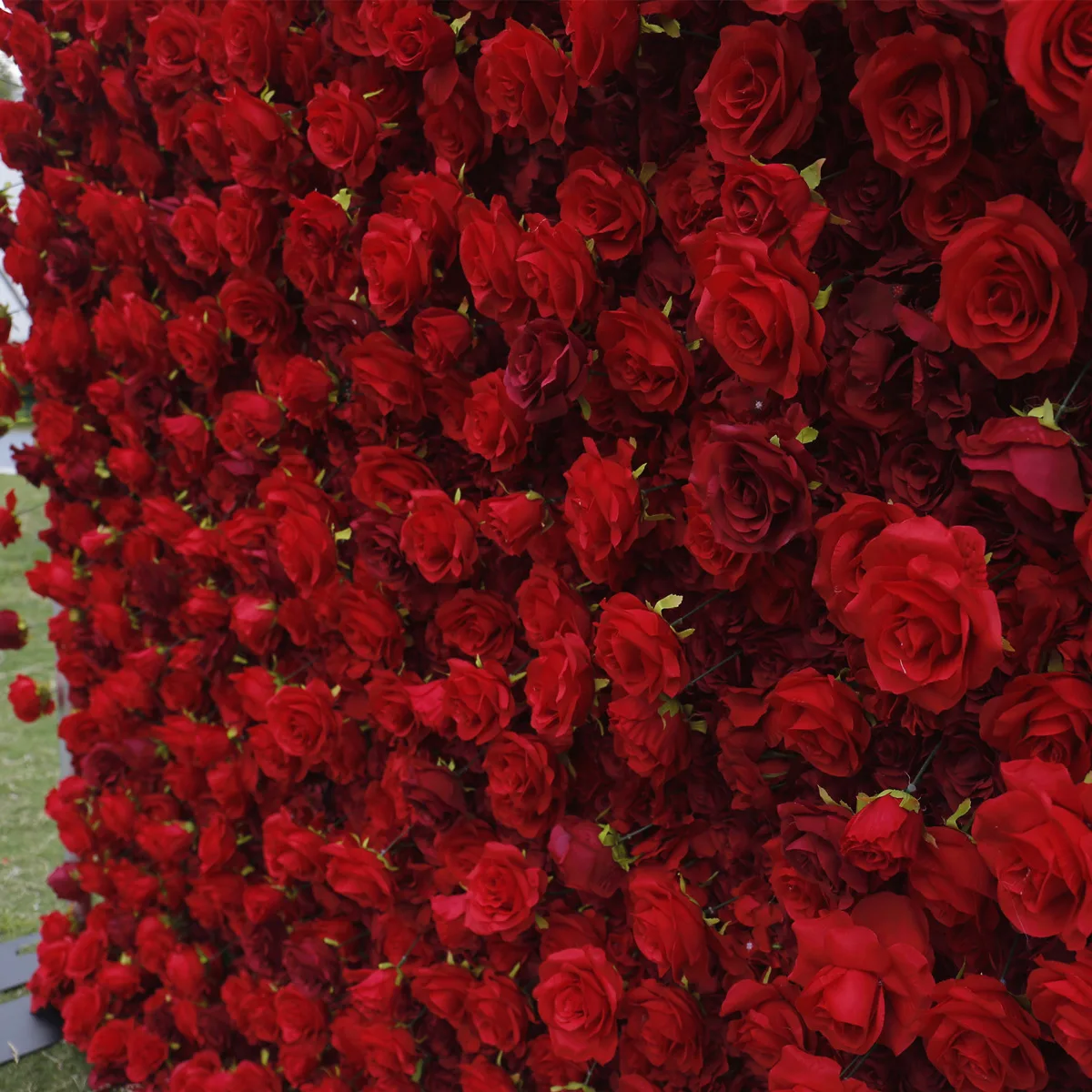 Customized Portable Roll Up 5D Flower Wall Backdrop Stand Wedding Wall Decorations Red Rose Flower Wall